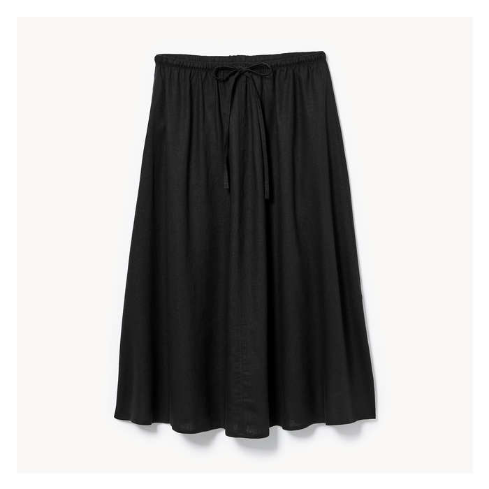 Women's Linen Blend Midi Skirt